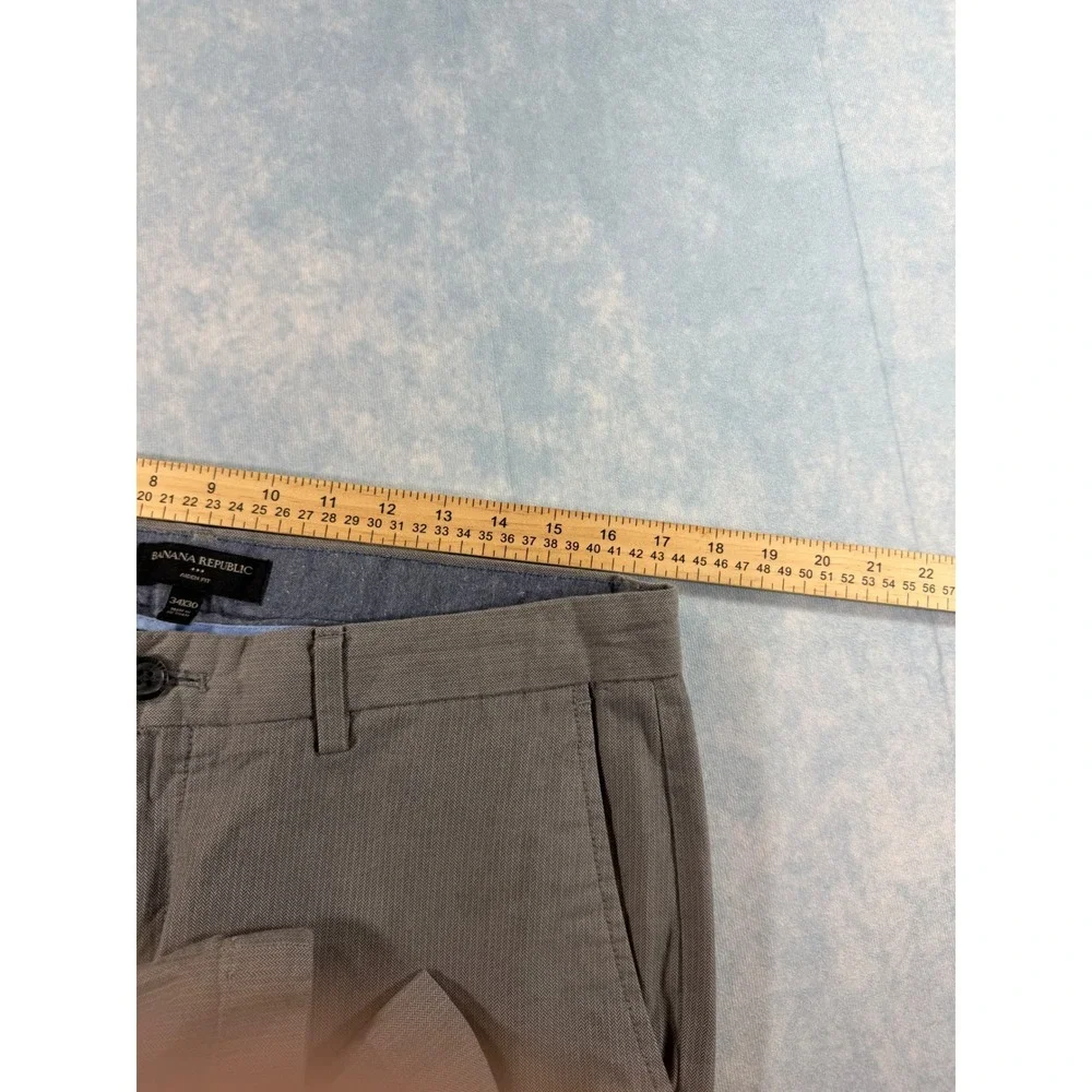 Banana Republic Aiden Fit Chinos Mens 34x30 Grey Excellent Herringbone Cotton